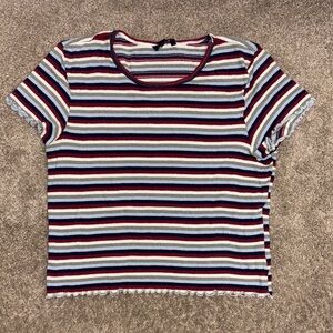 American Eagle Outfitters Striped Tee in Navy, Red, Cream & Light Blue